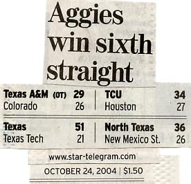 Image Credit: The Fort Worth Star-Telegram, Sunday October 24, 2004 issue