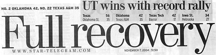Image Credit: Fort Worth Star-Telegram Nov. 7, 2004 Issue