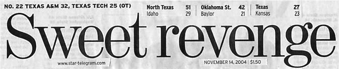 Image Credit: Fort Worth Star-Telegram Nov. 14, 2004 Issue