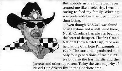 Image Credit: Sports Illustrated, March 15, 2004 page 33, From the article entitled "NASCAR's King" by Richard Petty, Illustration by Joe Ciardiello