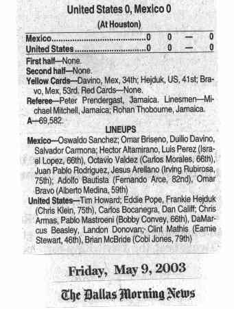 Image Credit: The Dallas Morning News, May 9, 2003 edition