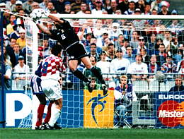 Image Credit: Photo of save by French goalkeeper Fabian Barthez taken from FIFA's World Cup 1998 site.