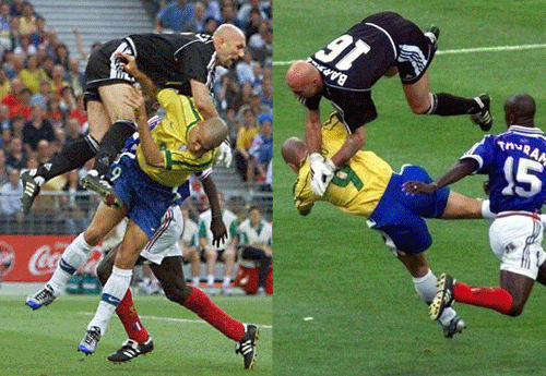 Two additional views of the "Clash of the Chome Domes", the highlight of World Cup 98 for sure.
