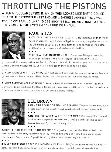 Image Credit:  ESPN - The Magazine, June 5,2006 Issue, page 47, from an article by Chris Palmer titled "Double Clutch", about the Detroit Pistons