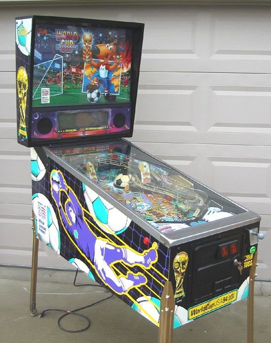 Photo Credit: Allen Shope via the International Pinball Database, this is the Bally World Cup Soccer '94 Pinball Machine