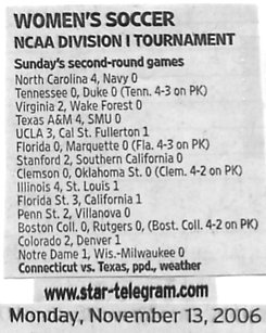 Image Credit: The Fort Worth Star-Telegram, Monday November 13, 2006 issue, page 9c