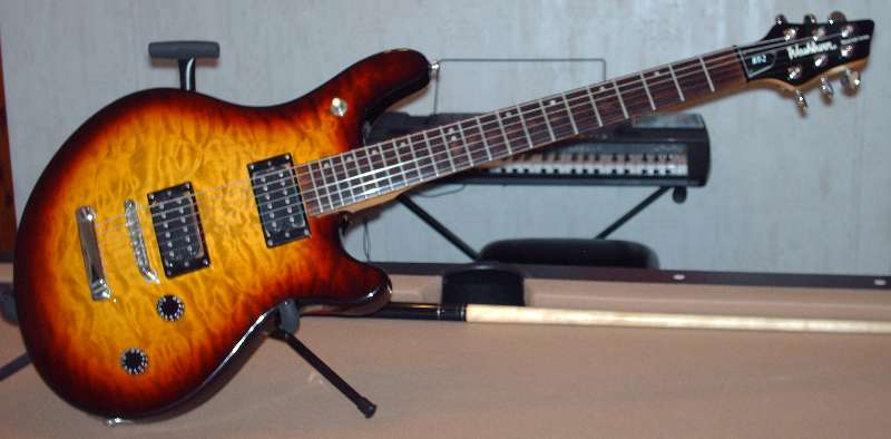 Washburn Maverick Series model BT-2 guitar with quilted maple top and vintage sunburst finish