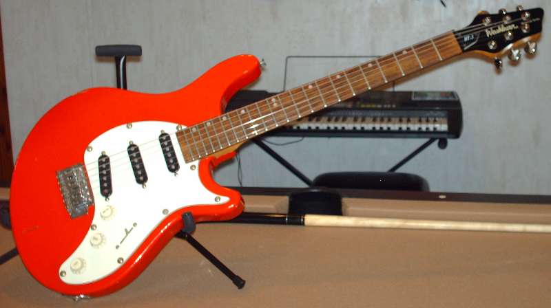 Washburn BT-3 Maverick Series electric guitar in red with white pick guard
