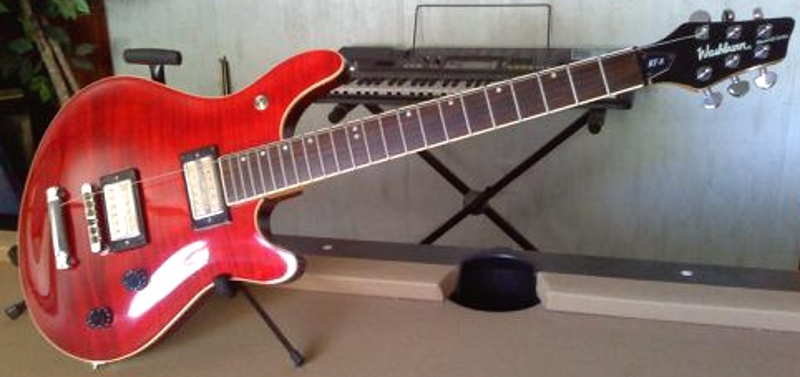 The Washburn Maverick Series electric guitar, a model BT-8 guitar featuring the beautiful DeArmond USA Gold Tone pickups and 24.75" scale length.