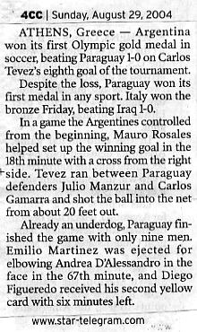 Quote from the Fort Worth Star-Telegram, August 29, 2004 issue, page 4cc.