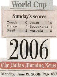 Image Credit: The Dallas Morning News June 19, 2006 Edition, page 13C, from the article entitled "The Stuff of Ex-Champions: Blah!" by Mark Johnson
