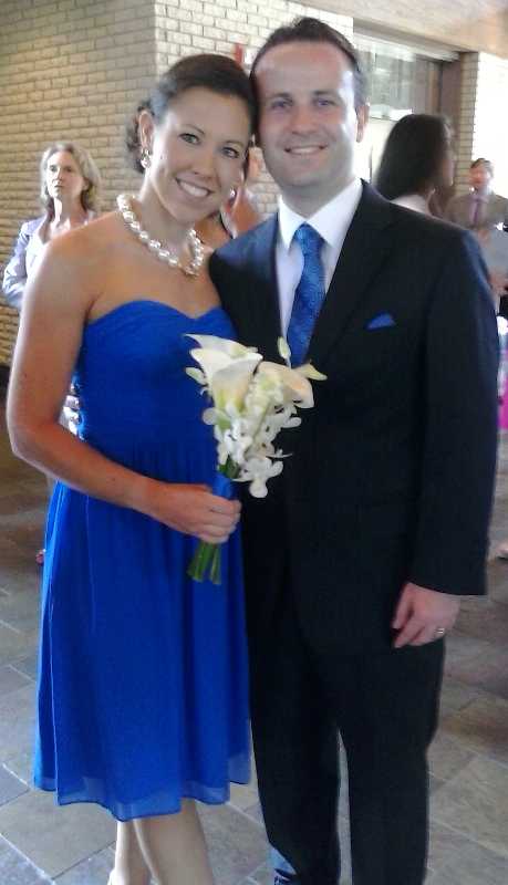 Britt and Marty at Resurrection Catholic Church in Miramar Beach, FL after the wedding of Edward Johnson and Jessica Maxwell of Dallas, TX.