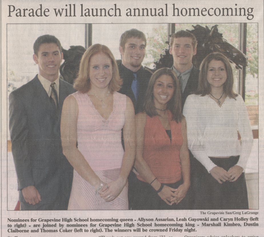 Photo Credit:  Greg LaGrange for The Grapevine Sun October 2, 2003 Edition