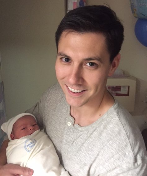 Here's Uncle Marshall with his 2 day old nephew Luke.